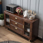 Modern Rubberwood Solid Wood Sideboard 34.5" H Brown Credenza for Dining Room Clearhalo 'buffet_sideboard' 'Buffets & Sideboards' 'Furniture' 'furniture_buffet_sideboard' 'Kitchen & Dining Furniture' 1200x1200_ab825a29-36f8-4b0e-b69d-db57a5f72885