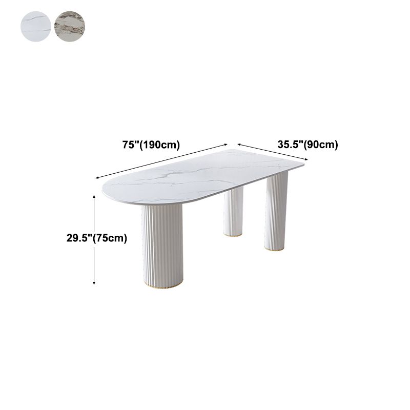 White Tripod Base Dining Table Stone Top Modern Dining Room Kitchen Table Clearhalo 'Dining Tables & Seating' 'Dining Tables' 'dining_table' 'furn' 'furn_dining_table' 'Furniture' 'furniture_dining_table' 'Kitchen & Dining Furniture' 'kitchen' 'kitchen_dining_table' 1200x1200_ab82f03f-2c8f-4c88-8f3b-f65b5c926487
