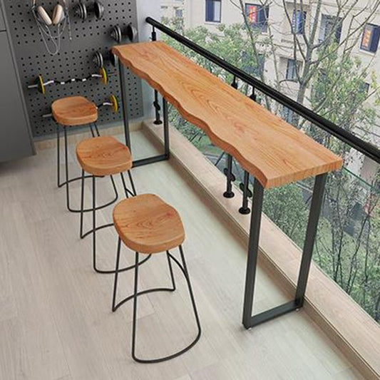 Modern Wood Bar Table with Rectangle Table Top Black Sled Table with 42-inch Height Clearhalo 'Bar Furniture' 'Bar Tables' 'bar_tables' 'furn' 'furn_bar_tables' 'Furniture' 'furniture_bar_tables' 'Kitchen & Dining Furniture' 1200x1200_ab83392a-8810-4722-9c85-30f8aaa56efe
