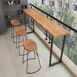 Modern Wood Bar Table with Rectangle Table Top Black Sled Table with 42-inch Height Clearhalo 'Bar Furniture' 'Bar Tables' 'bar_tables' 'furn' 'furn_bar_tables' 'Furniture' 'furniture_bar_tables' 'Kitchen & Dining Furniture' 1200x1200_ab83392a-8810-4722-9c85-30f8aaa56efe