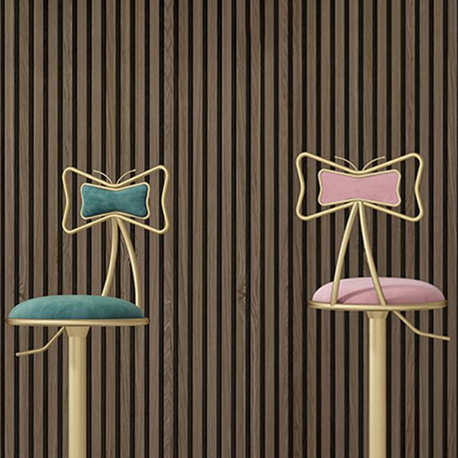 Glam Rotatable Liftable Counter Stool Iron Beauty Shop Bar Stool with Velvet Cushion Clearhalo 'Bar Furniture' 'Bar Stools' 'bar_stools' 'furn' 'furn_bar_stools' 'furniture_bar_stools' 'Kitchen & Dining Furniture' 'kitchen&dining_furn' 'kitchen' 'kitchen_furn' Furniture' 1200x1200_ab833c1b-39f2-4262-a3b2-96b9d39c2141