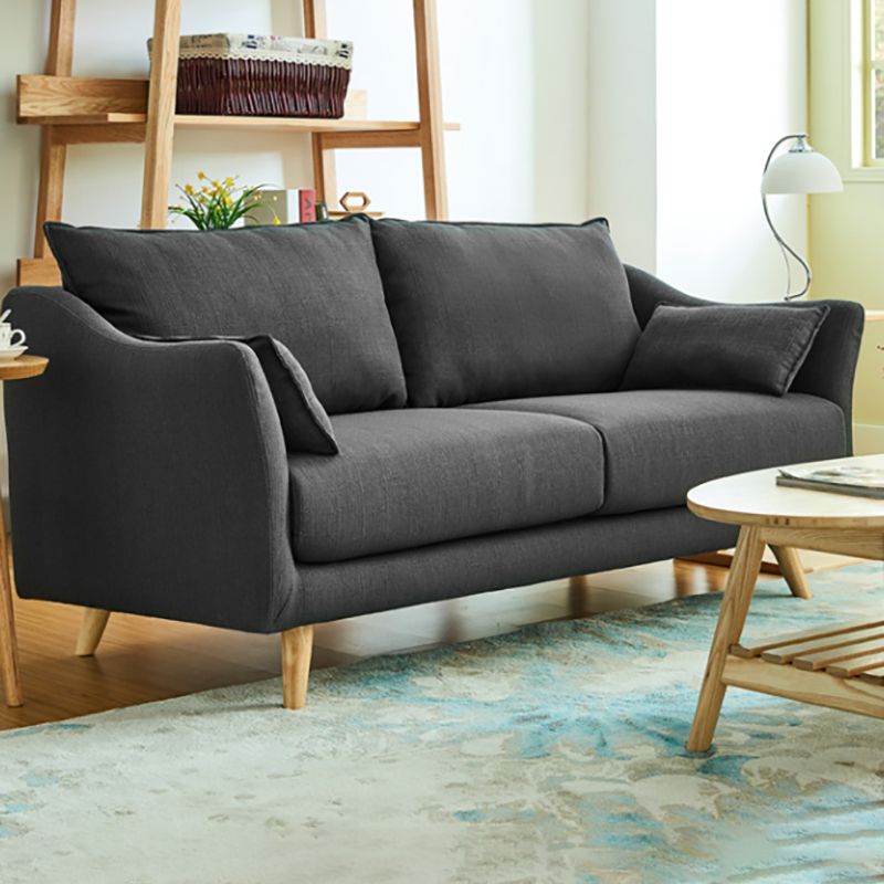 Modern Cotton Blend Loose Back Sofa 33"W Sloped Arm Sofa with Multiple Cushions Clearhalo 'furn' 'furn_sofas' 'Furniture' 'furniture_sofas' 'Living Room Furniture' 'Sofa' 'sofas' 1200x1200_ab837bf5-6329-46f8-806a-bbc821038b16