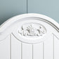 French Country White Standard Bed 46.45" High Bed with Headboard