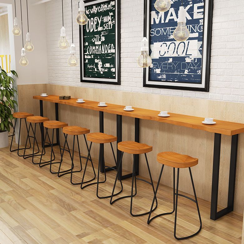 Rectangle Pine Wood Top Bar Table Industrial Bar Table with Double Pedestal Clearhalo 'Bar Furniture' 'Bar Tables' 'bar_tables' 'furn' 'furn_bar_tables' 'Furniture' 'Kitchen & Dining Furniture' 1200x1200_ab8589ee-9dca-444a-9f40-9c5f531bcea9