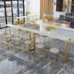 Glam Style Marble Bar Table Gold Frame 42 Inch Height Table for Restaurant Clearhalo 'Bar Furniture' 'Bar Tables' 'bar_tables' 'furn' 'furn_bar_tables' 'Furniture' 'furniture_bar_tables' 'Kitchen & Dining Furniture' 'kitchen&dining_furn' 'kitchen' 1200x1200_ab85ebbe-a908-4046-84ee-d8b27646a3bf