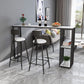 Rectangle Living Room Pub Height Dining Table Marble Bistro Table with Storage Clearhalo 'Bar Furniture' 'Bar Tables' 'bar_tables' 'furn' 'furn_bar_tables' 'Furniture' 'furniture_bar_tables' 'Kitchen & Dining Furniture' 1200x1200_ab86f48e-73b8-46d6-8a3b-36249d501417