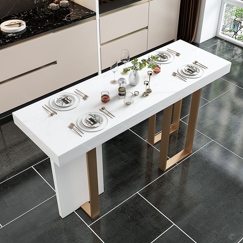 Glam Marble White Counter Height Table Rectangle Indoor Bistro Bar Table Clearhalo 'Bar Furniture' 'Bar Tables' 'bar_tables' 'furn' 'furn_bar_tables' 'Furniture' 'Kitchen & Dining Furniture' 1200x1200_ab87b9dc-c8cb-4f08-8b04-83e73391c0df