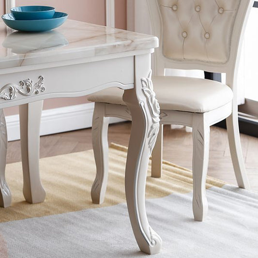 Vitoria Rectangle Shape Marble Table White Standard Dining Table for Kitchen
