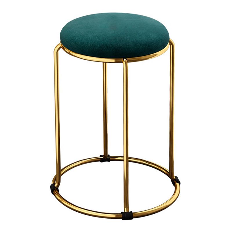 Velvet Upholstered Ottoman Solid Color Round Contemporary Metal Frame Ottoman Clearhalo 'furn' 'furn_ottomans_poufs' 'Furniture' 'Living Room Furniture' 'Ottomans & Poufs' 'ottomans_poufs' 1200x1200_ab880833-3641-4c44-b1f8-959996217fb2