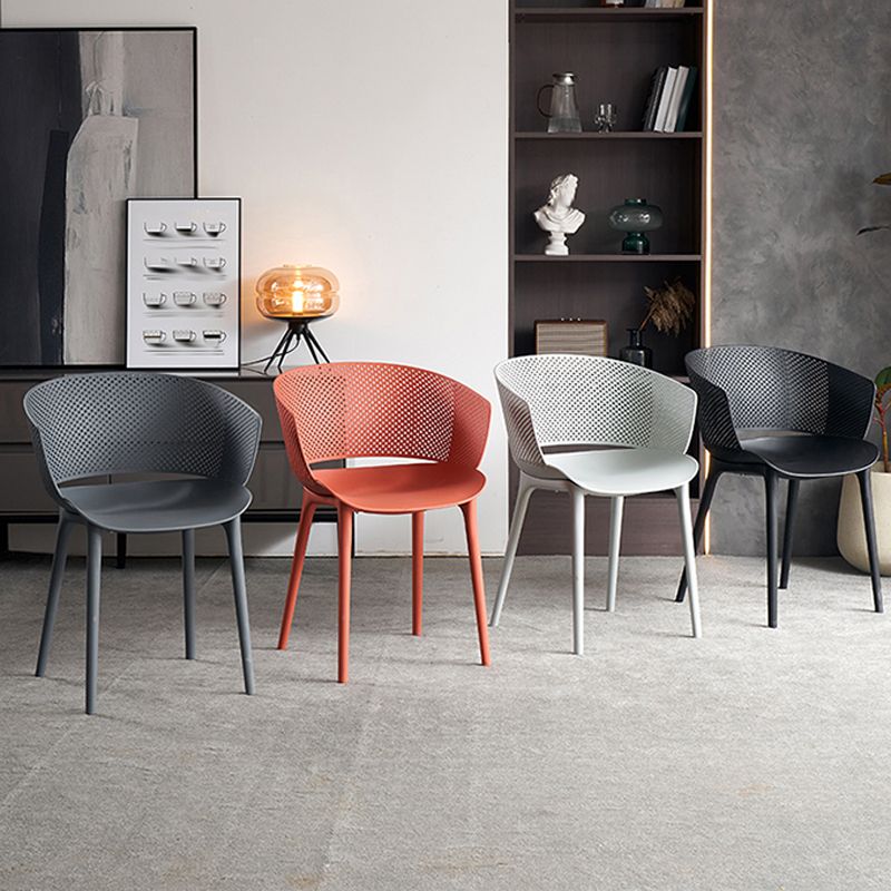 Silla de comedor de espalda abierta silla de comedor de plástico moderno