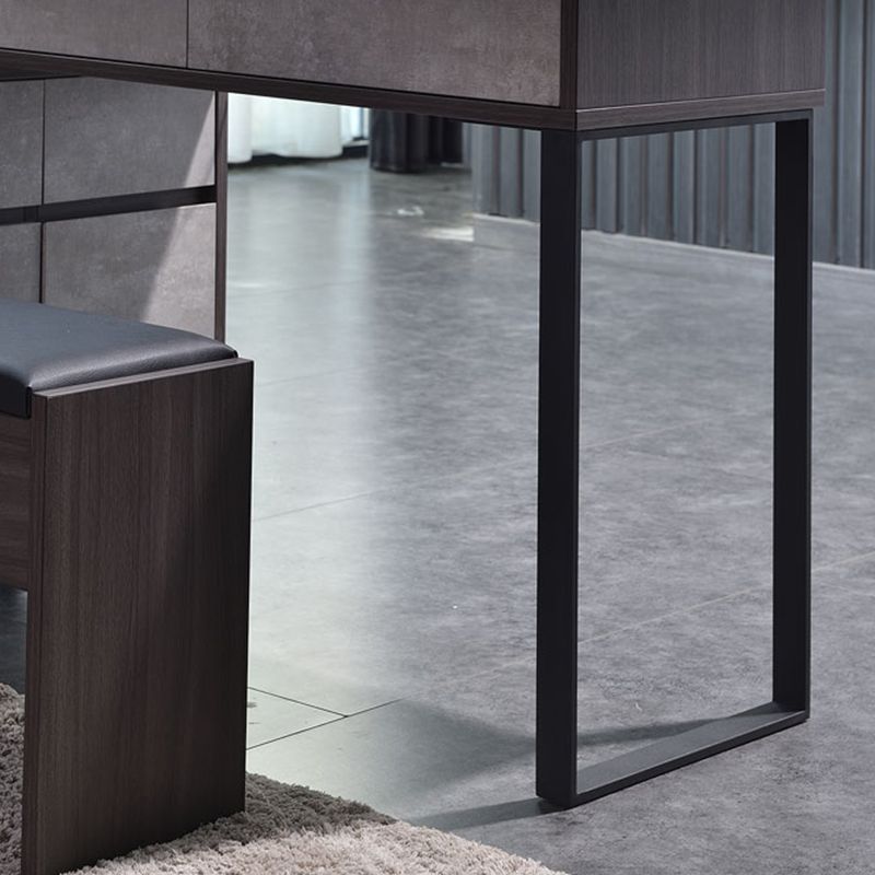 Gray Modern Wooden with Drawer Lighted Mirror Bedroom Vanity Table Clearhalo 'Bedroom Furniture' 'furn' 'furn_makeup_vanities' 'Furniture' 'Makeup Vanities' 'makeup_vanities' 1200x1200_ab8c1113-3200-4cc3-a404-a099ae708938