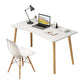 Modern White and Brown Office Desk Parsons Wooden Curved Writing Desk for Bedroom Clearhalo 'furn' 'furn_office_desk' 'Furniture' 'Office Desks' 'Office Furniture' 'office_desk' 1200x1200_ab8cb5a5-3a93-4c78-bd2b-2e7e9091c228