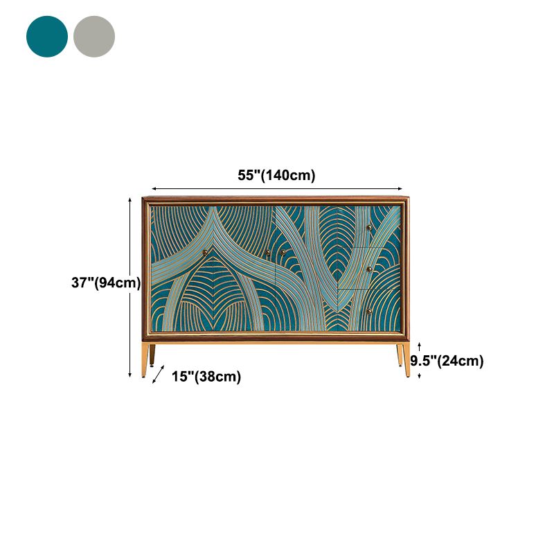 Glam Dining Server Wood and Metal Sideboard Cabinet with Drawers and Storage Clearhalo 'buffet_sideboard' 'Buffets & Sideboards' 'Furniture' 'furniture_buffet_sideboard' 'Kitchen & Dining Furniture' 1200x1200_ab8d0b5f-6f9e-497d-9fba-43759fa6cb0a