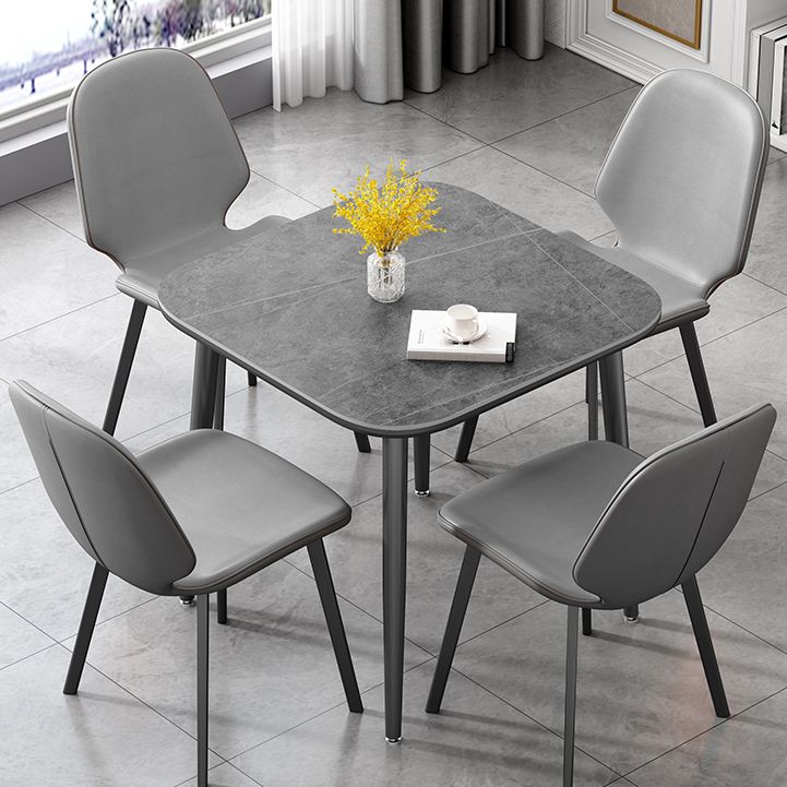 Metal Industrial Dinette Table Sintered Stone Top Table with 4 Legs Clearhalo ' dining_table' 'Dining Tables & Seating' 'Dining Tables' 'furn' 'furn_dining_table' 'Furniture' 'furniture_dining_table' 'Kitchen & Dining Furniture' 'kitchen&dining_furn' 'kitchen' 'kitchen_dining_table' 1200x1200_ab8ed1de-bf01-4b9d-966e-232ec74d7bfe