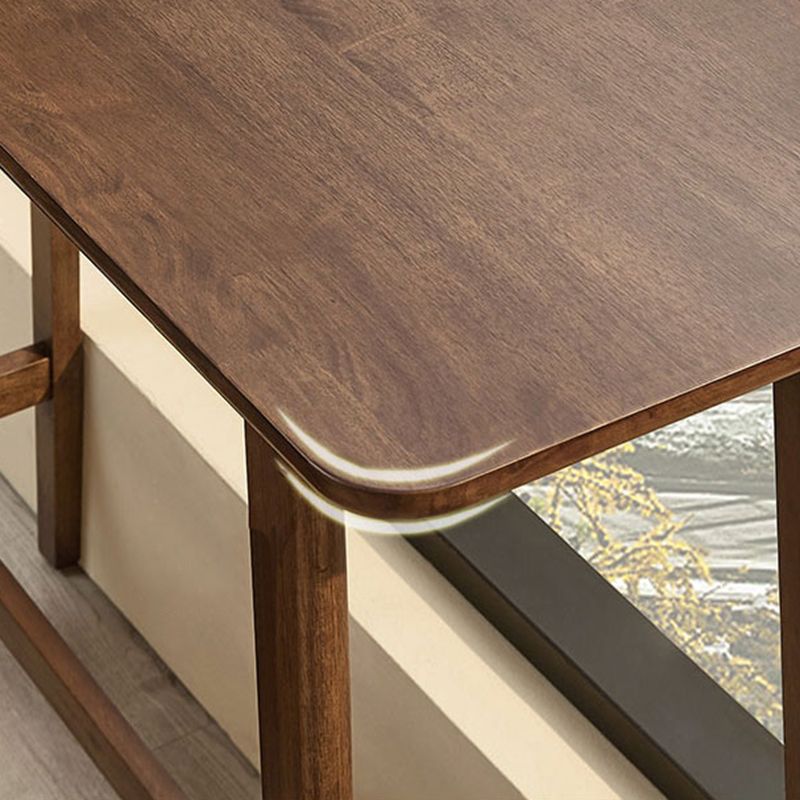 Contemporary Bar Dining Table Rectangle Wood Bar Table Trestle Base in Brown Clearhalo 'Bar Furniture' 'Bar Tables' 'bar_tables' 'Furniture' 'furniture_bar_tables' 'Kitchen & Dining Furniture' 'kitchen&dining_furn' 'kitchen' 1200x1200_ab9171e2-7fd7-4b20-98a6-a8c3b26f74bb