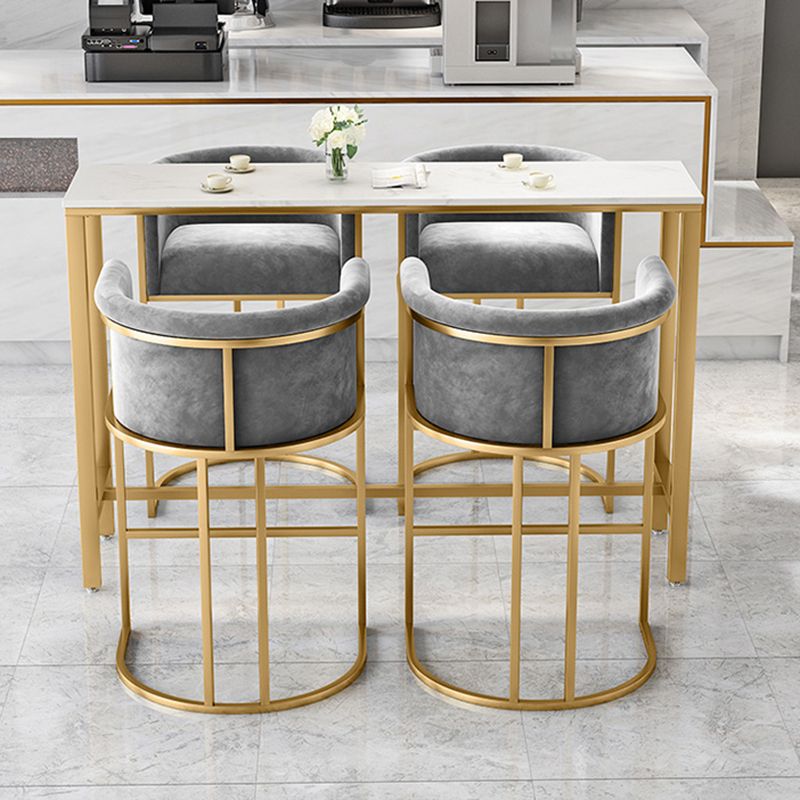 Glam Backrest Counter Stool Iron Household Bar Stool with Velvet Cushion and Pedal Clearhalo 'Bar Furniture' 'Bar Stools' 'bar_stools' 'furn' 'furn_bar_stools' 'furniture_bar_stools' 'Kitchen & Dining Furniture' 'kitchen&dining_furn' 'kitchen' 'kitchen_furn' Furniture' 1200x1200_ab91cbfc-e39c-44fa-9112-76b44bcc9b73