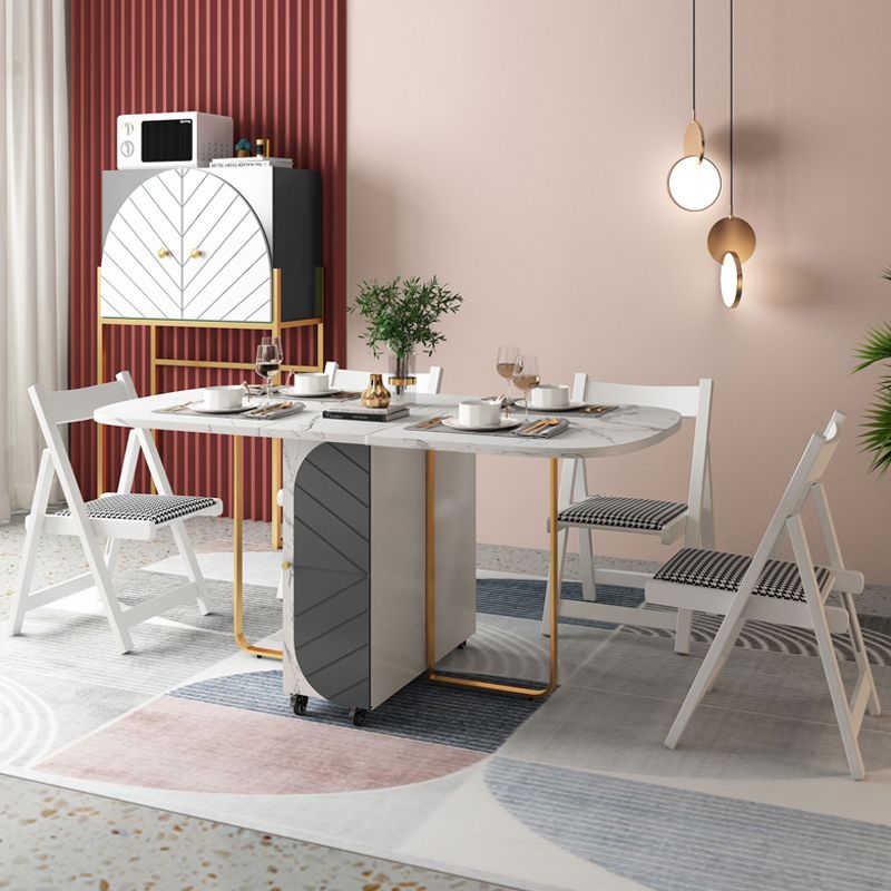 Mid-Century Modern Dining Table Oval Wood Table with Drop Leaf,59.1"L x 31.5"W x 29.5"H Clearhalo ' dining_table' 'Dining Tables & Seating' 'Dining Tables' 'furn' 'furn_dining_table' 'Furniture' 'furniture_dining_table' 'Kitchen & Dining Furniture' 'kitchen&dining_furn' 'kitchen' 'kitchen_dining_table' 1200x1200_ab91f7fb-a6b0-44eb-bb58-dfcac1dba437