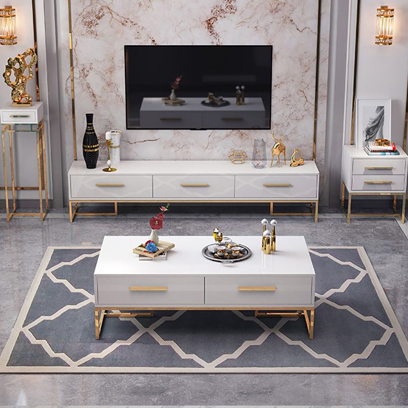 Enclosed Storage Media Console Glass TV Stand Console for Living Room Clearhalo 'furn' 'furn_tv_stands_entertainment_centers' 'Furniture' 'Living Room Furniture' 'TV Stands & Entertainment Centers' 'TV Stands & Media Storage Furniture' 'tv_stands_entertainment_centers' 1200x1200_ab92e3af-d41f-401c-9a9d-ee7e33628fe0