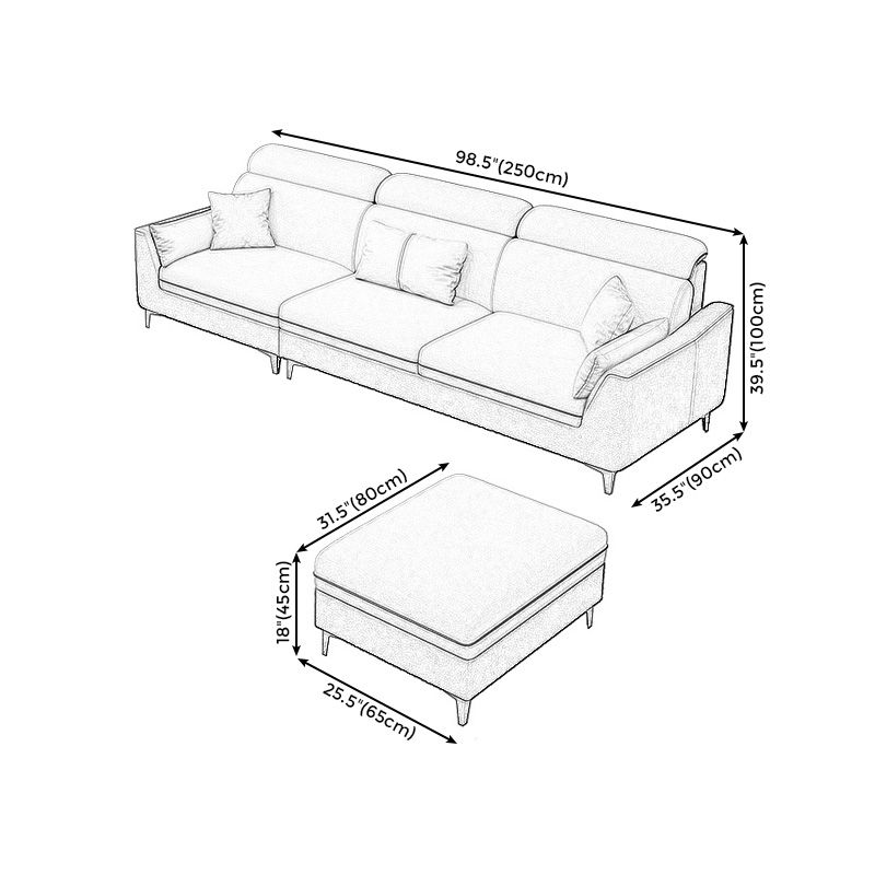 Faux Leather Pillow Top Arm Sectional 39.37"High Modern Sofa and Chaise Clearhalo 'furn' 'furn_sectionals' 'Furniture' 'furniture_sectionals' 'Living Room Furniture' 'Sectionals' 1200x1200_ab93ef61-cf6d-47df-8f4e-d6d86d06acf9