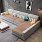 Moderne Stoffsofa & Chaise Quadratarmsofa mit Oberkissen