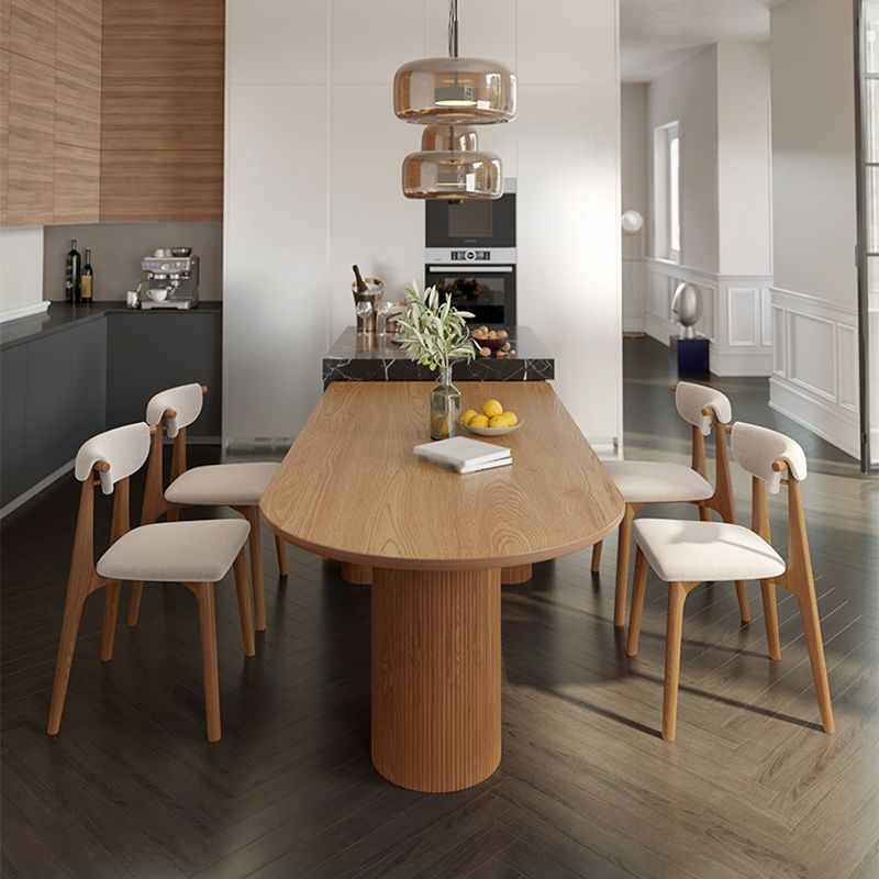 Contemporary Solid Wood Dining Table 3 Legs Dining Table for Dining Room Clearhalo 'Dining Tables & Seating' 'Dining Tables' 'dining_table' 'furn' 'furn_dining_table' 'Furniture' 'furniture_dining_table' 'Kitchen & Dining Furniture' 'kitchen' 'kitchen_dining_table' 1200x1200_ab9661cd-57e4-4e87-afc6-1f8b1455bbab
