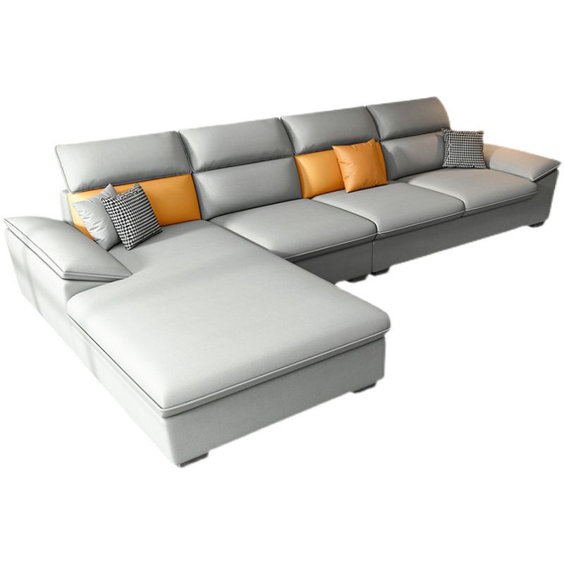 Pillow Top Arms Stain-Resistant Soft Modular Sectionals with Reversible Chaise Clearhalo 'furn' 'furn_sectionals' 'Furniture' 'furniture_sectionals' 'kitchen' 'kitchen_sectionals' 'Living Room Furniture' 'Sectionals' 1200x1200_ab96ef59-bbe9-4d5e-92c4-fd6055ffebd2
