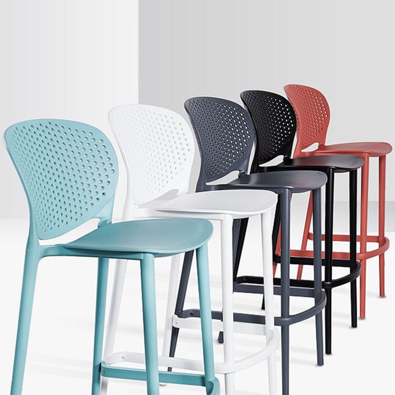 Taburete de plástico con respaldo bajo industrial, taburetes de altura para cocina