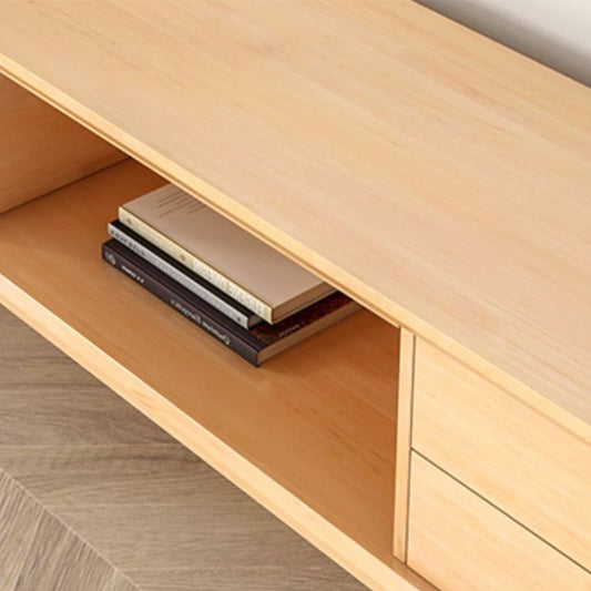 4 gambe caffè o tavolo finale con cassetti di stoccaggio rettangolo in legno massiccio