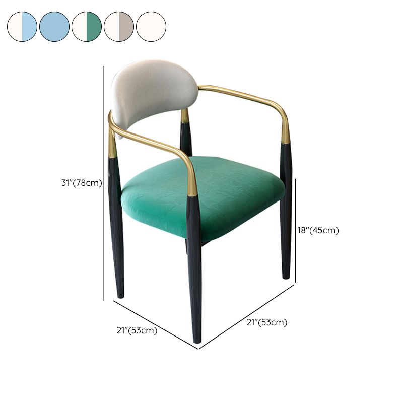 Contemporary Upholstered Arm Chair Home Metal Legs Dining Chair Clearhalo 'Dining Chairs' 'Dining Tables & Seating' 'dining_chair' 'furn' 'furn_dining_chair' 'Furniture' 'Kitchen & Dining Furniture' 1200x1200_ab98e99f-b3fe-4aca-8ecd-4fc7e80c4e19
