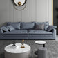 静止リビングルームスクエアアーム標準ブルーグレーモダンソファ