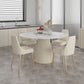 Round Sintered Stone Dining Table Traditional Luxury Table for Home Clearhalo 'Dining Tables & Seating' 'Dining Tables' 'dining_table' 'furn' 'furn_dining_table' 'Furniture' 'furniture_dining_table' 'Kitchen & Dining Furniture' 'kitchen' 'kitchen_dining_table' 1200x1200_ab9ab7a0-5a40-44cd-9c9e-782f8de4e5f1