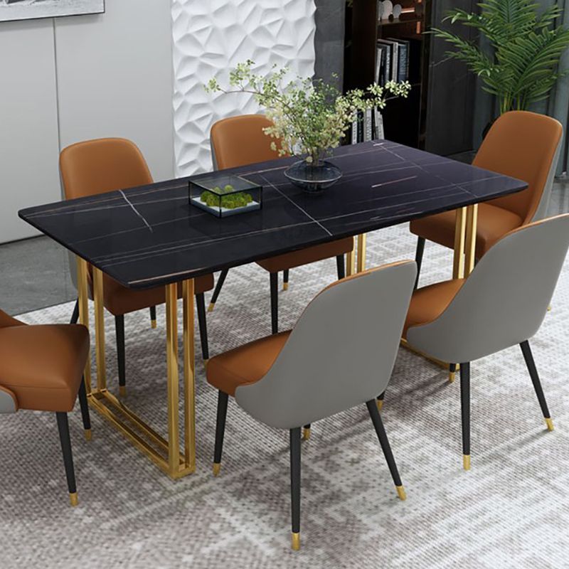 Modern wit en zwart in marmeren aanrechtrechte eettafel voor keuken