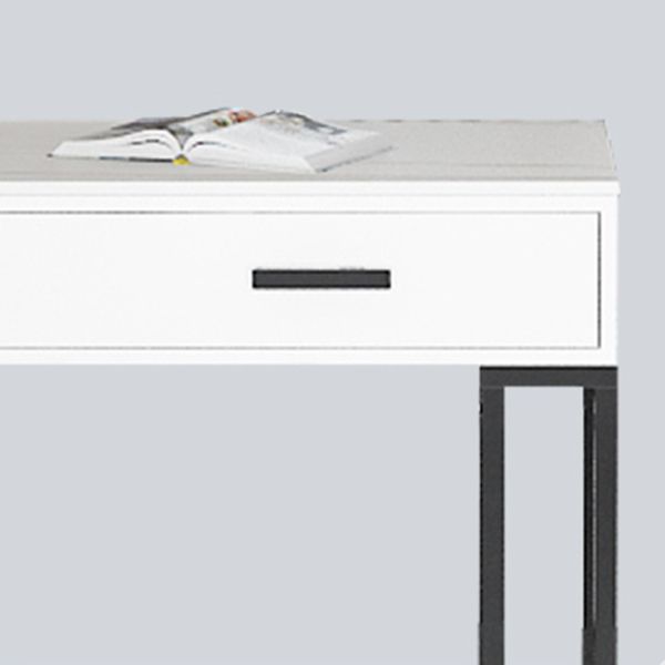 2-Drawer Modern Steel Bar Dining Table White Stone Top Indoor Bistro Table with Wine Rack Clearhalo 'Bar Furniture' 'Bar Tables' 'bar_tables' 'furn' 'furn_bar_tables' 'Furniture' 'furniture_bar_tables' 'Kitchen & Dining Furniture' 1200x1200_ab9bdde5-6da2-40cf-8a85-96b2c7682e3c