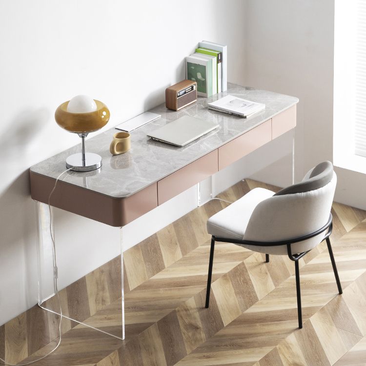 Scrivania per uffici in pietra a forma di rettangolare 2 gambe task desk per casa