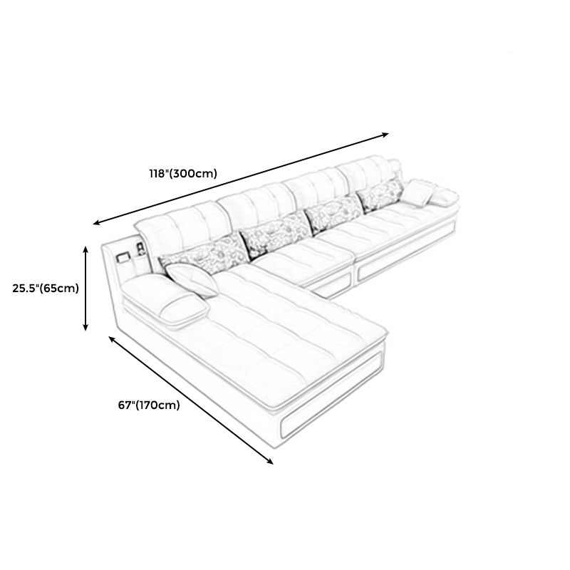 118.11"D x 66.93"W x 25.59"H Tufted Split-Back with Bostol Pillows Sectional Sofa Clearhalo 'furn' 'furn_sectionals' 'Furniture' 'furniture_sectionals' 'kitchen' 'kitchen_sectionals' 'Living Room Furniture' 'Sectionals' 1200x1200_ab9ca496-4acc-4e89-927a-608b609f3c6d