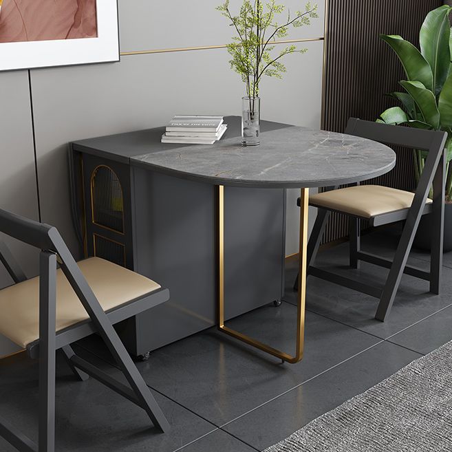 Sintered Stone Dining Table Modern Oval Drop-Leaf 59" Dining Table for Home Use Clearhalo ' dining_table' 'Dining Tables & Seating' 'Dining Tables' 'furn' 'furn_dining_table' 'Furniture' 'furniture_dining_table' 'Kitchen & Dining Furniture' 'kitchen&dining_furn' 'kitchen' 'kitchen_dining_table' 1200x1200_ab9d30c3-32af-41ab-9dfd-c2e82b514d9b