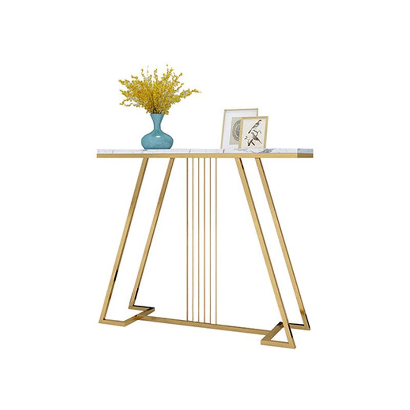 Modern Iron Console Sofa Table Rectangle Marble Console Accent Table for Hall