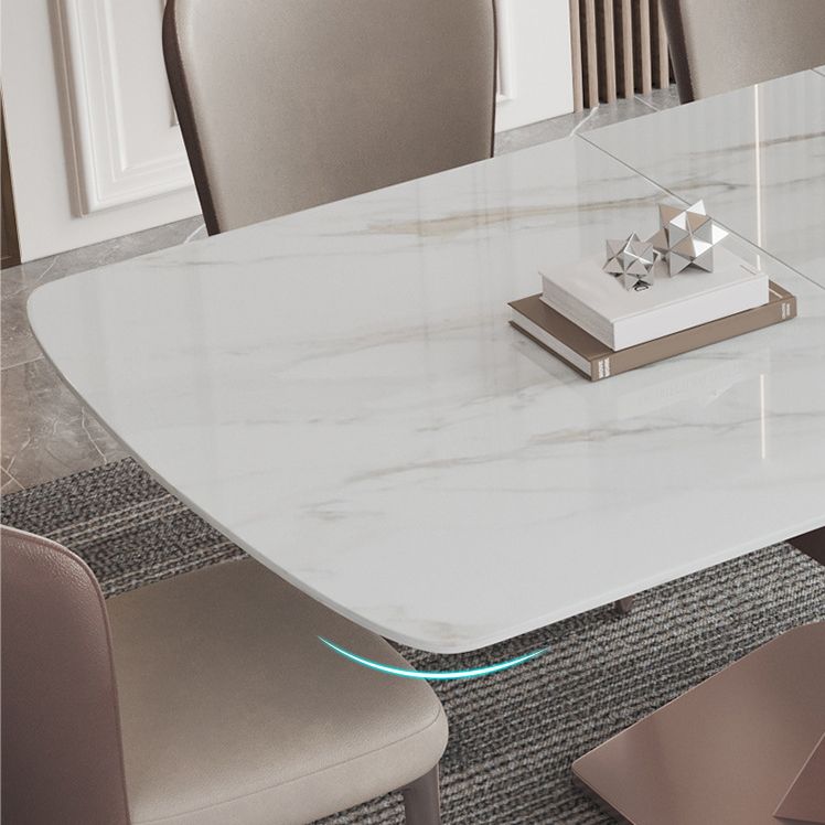 Modern Rectangle Sintered Stone Dining Table Set 1/4/5/6/7 Pieces Dining Set for Home Use Clearhalo 'Dining Room Sets' 'Dining Tables & Seating' 'dining_room_set' 'furn' 'furn_dining_room_set' 'Furniture' 'furniture_dining_room_set' 'Kitchen & Dining Furniture' 1200x1200_aba180e0-f6e5-4c4a-9e8f-8ca6ca0bb443