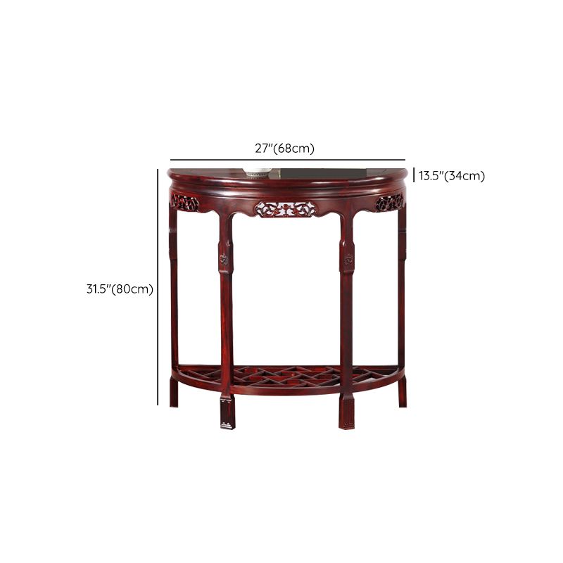 Mesa de la consola contemporánea de la mitad de la luna Sofá de la consola de madera marrón oscura