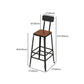 Juego de mesa de bar industrial, juego de mesa y taburete rectangulares de madera maciza de 1/4 piezas