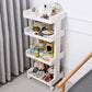 Plastic Geometric Bookcase Contemporary Style Open Back Shelf with Wheels