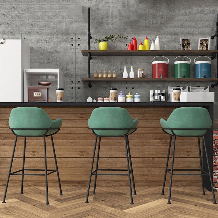 Modern Style Backrest Arm Counter Stool with Metal Base and Leather Cushion Clearhalo 'Bar Furniture' 'Bar Stools' 'bar_stools' 'furn' 'furn_bar_stools' 'Furniture' 'Kitchen & Dining Furniture' 1200x1200_aba2fe80-a79d-4b87-8f5f-617408a28949