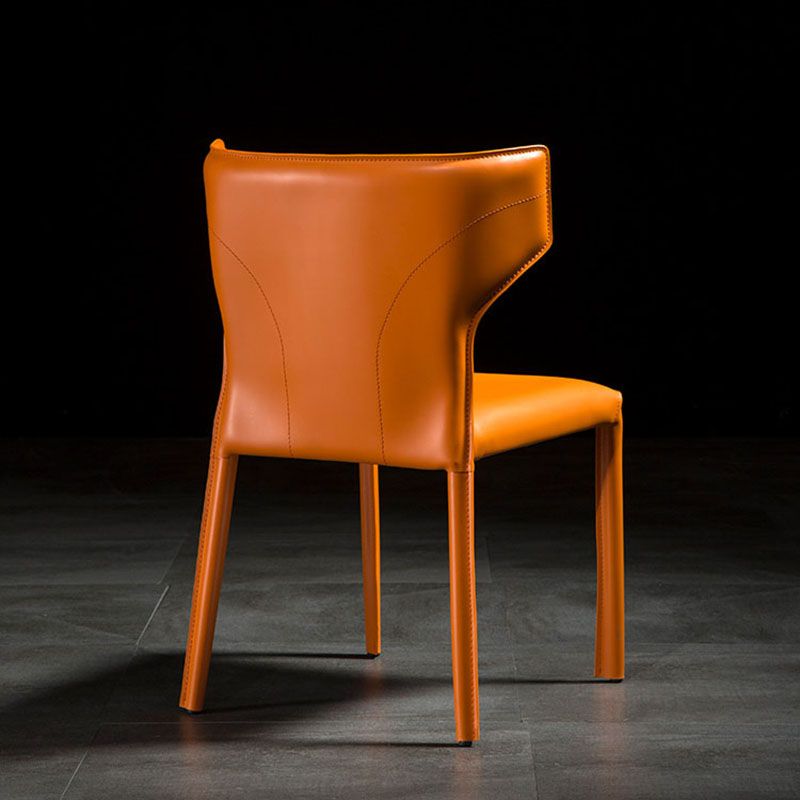 Sedia per sala da pranzo in pelle moderna sedia a braccialessino.