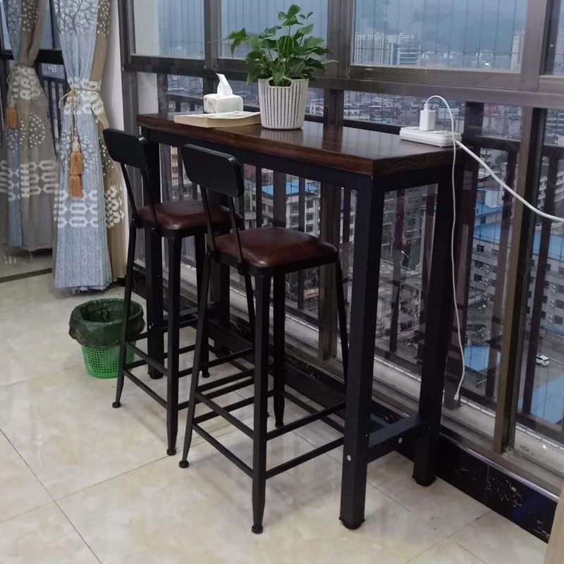 Tavolo da bar del patio rettangolo di rettangolo di rettangolo tavolo da cocktail marrone