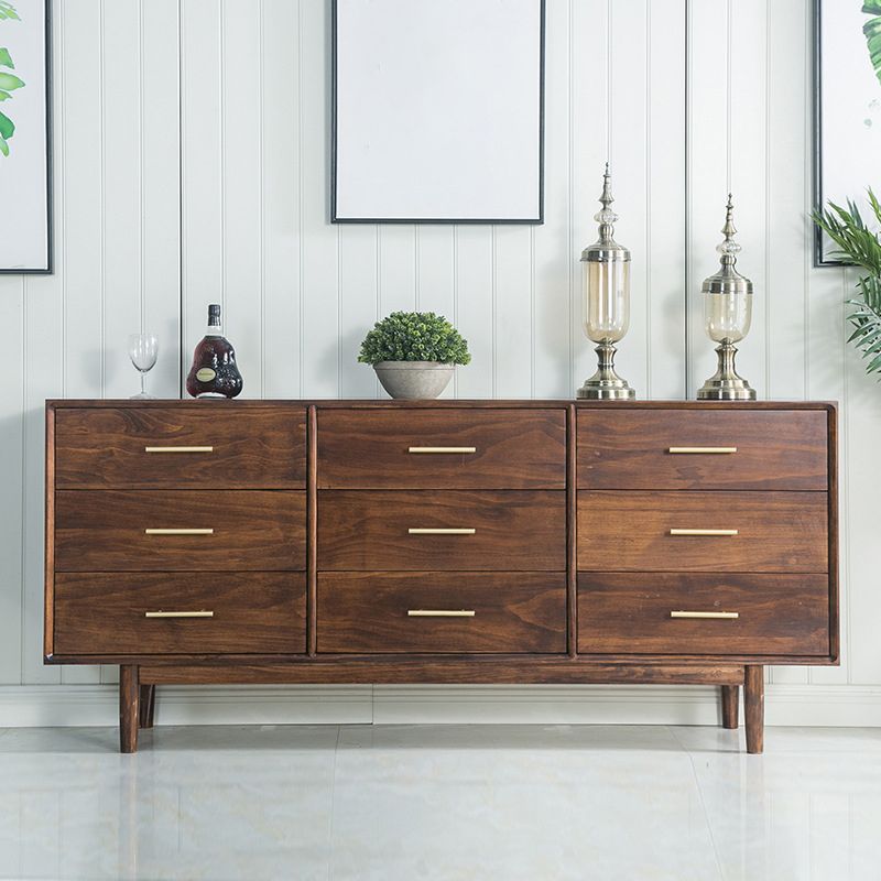 Contemporary Chest Pine 9 - Drawer Bar Pulls Straight Legs Accent Chest Clearhalo 'Cabinets & Chests' 'cabinets_chests' 'furn' 'furn_cabinets_chests' 'Furniture' 'Living Room Furniture' 1200x1200_aba6e91b-6ae2-4cc7-bd70-fa4adcd968df