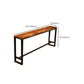Mesa de bar de madera de 41,3" H, mesa rectangular con base metálica para patio