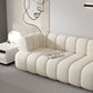 White Contemporary Seating Tuxedo Arm Sofa Sewn Pillow Back for Living Room