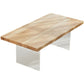 Scandinavian Rectangle Coffee Table with Solid Wood Top and 2 Acrylic Legs Clearhalo 'Coffee & Accent Tables' 'Coffee Tables' 'coffee_tables' 'furn' 'furn_coffee_tables' 'Furniture' 'Living Room Furniture' 1200x1200_abaceed1-9510-47d2-a541-3fdb78f23010