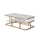 Glam Rectangle Cocktail Table with Marble Top and 1 Drawer and 1 Shelf Clearhalo 'Coffee & Accent Tables' 'Coffee Tables' 'coffee_tables' 'furn' 'furn_coffee_tables' 'Furniture' 'Living Room Furniture' 1200x1200_abacfd3d-fd6a-465f-b6c7-3c3b5e607508