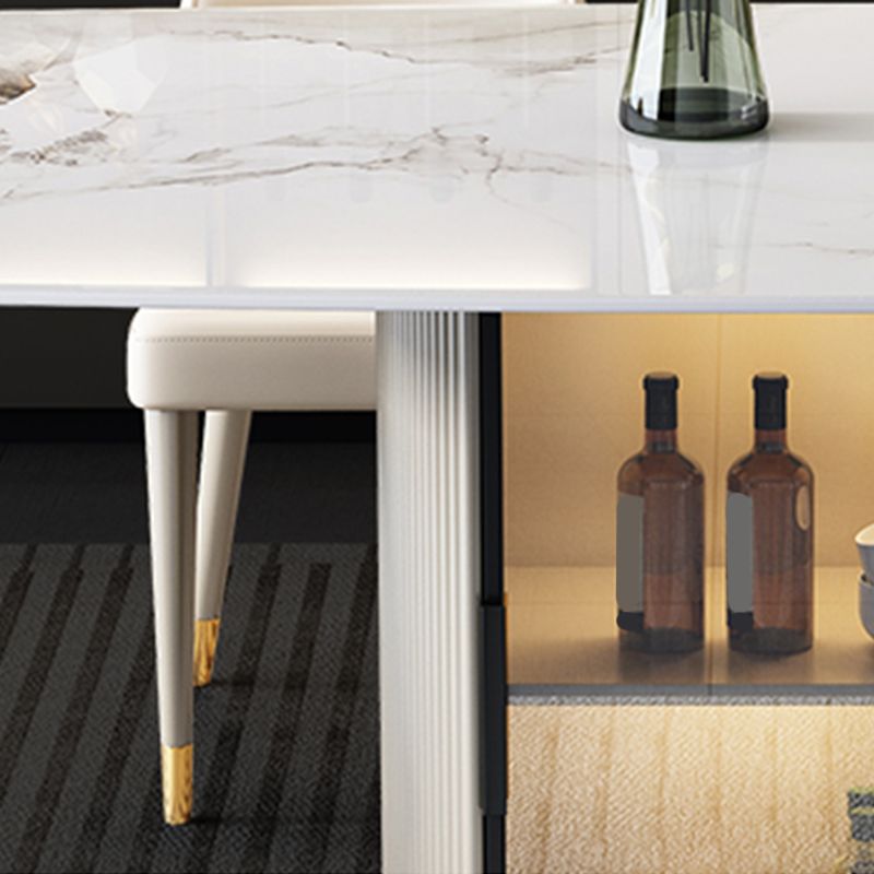 1/5/7 pezzi set da pranzo in pietra sinterizzato moderno con spazio